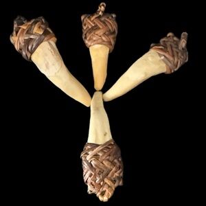 4 Vintage Authentic Animal Teeth Pendants